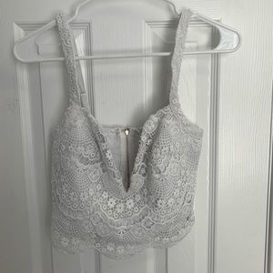 White lace crop top